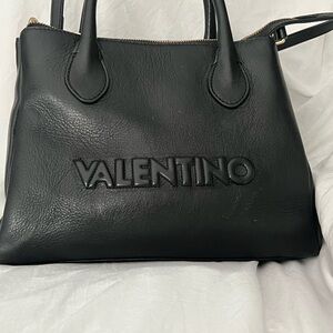 Valentino Black Leather Tote Bag